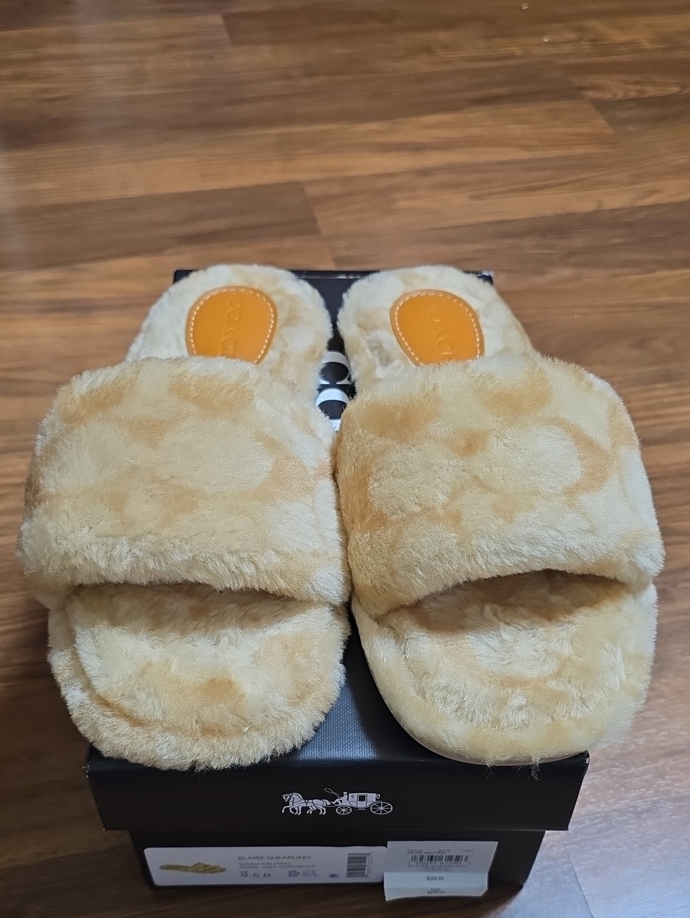Coach Blaire Shearling Slipper Slide in Warm Neutral
